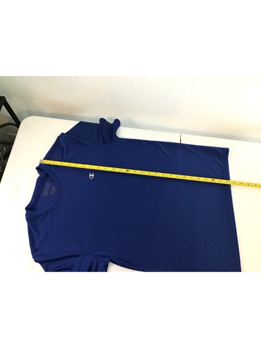 CHAMPION- MENS BLUE BASIC SHORT SLEEVE CREW NECK LIGHT WEIGHT T-SHIRT SIZE SMALL - Picture 6 of 6